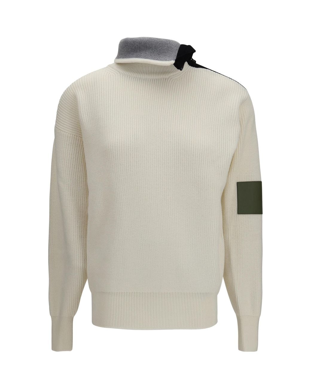 Loewe White High-Neck Wool Sweater