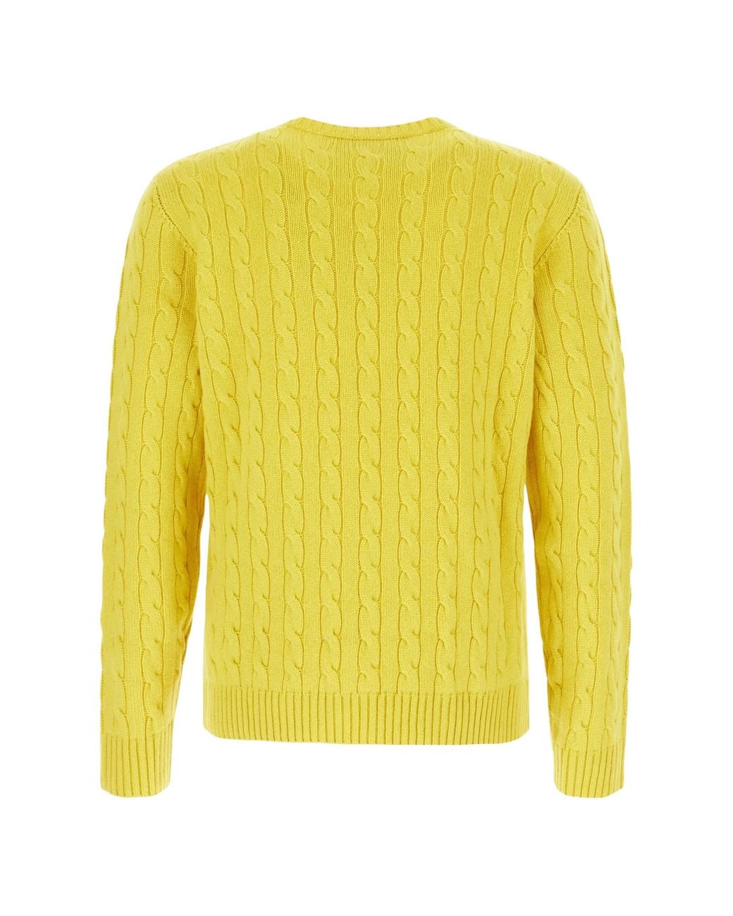 Valentino Yellow Vlogo Cable-Knit Cashmere Sweater for men