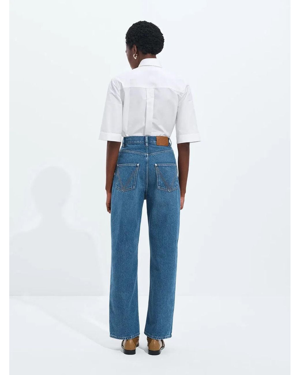 Bottega Veneta Blue Wide Leg Jeans