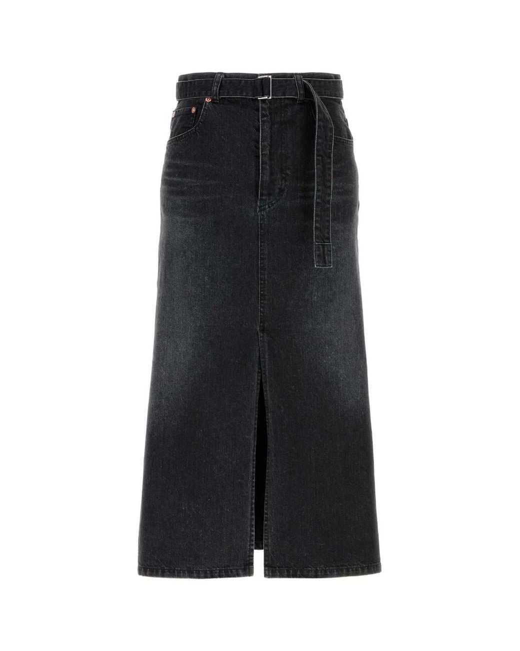 Sacai Black Denim Skirt