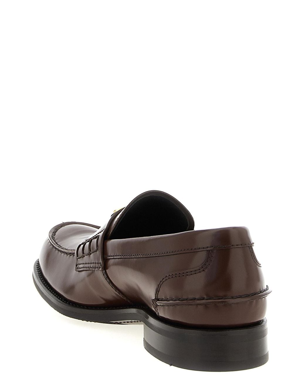Prada Brown Logo Loafers for men