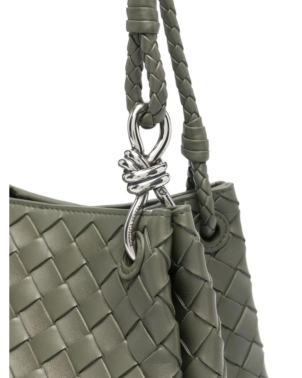 Bottega Veneta Gray Medium Leather Shoulder Bag