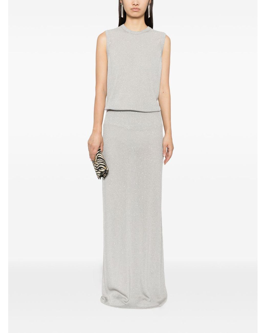 Tom Ford Gray Sequined Top