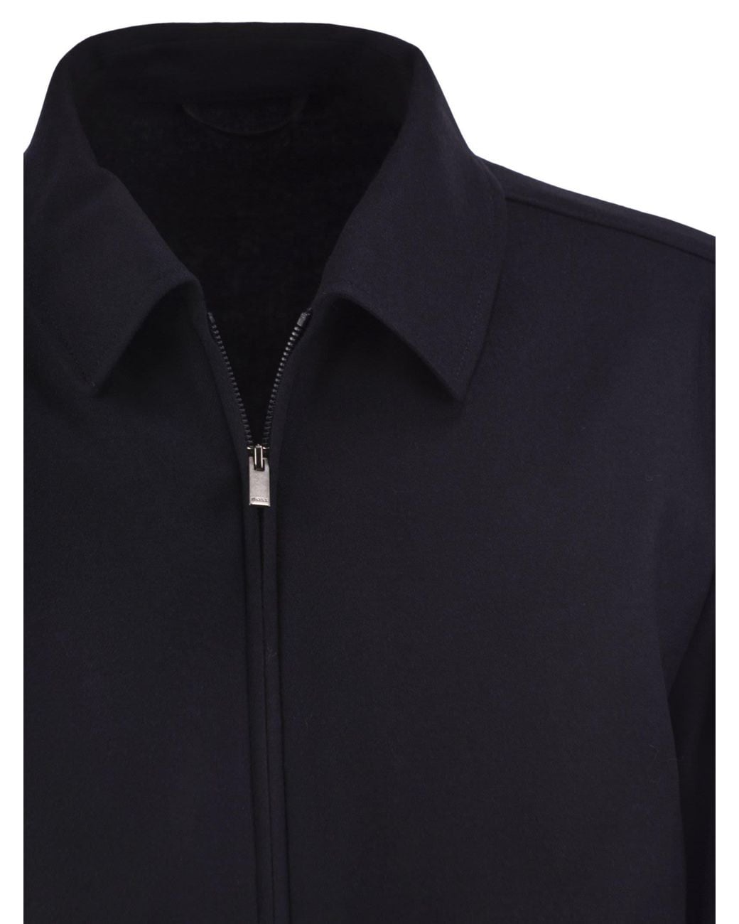 Boss Blue Virgin Wool Blend Jacket With Zip for men