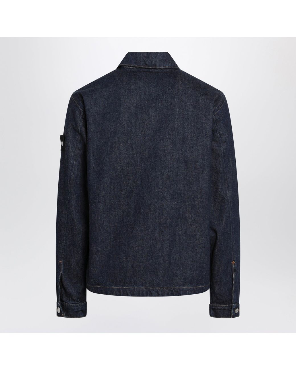 Stone Island Blue Dark Denim Shirt Jacket for men