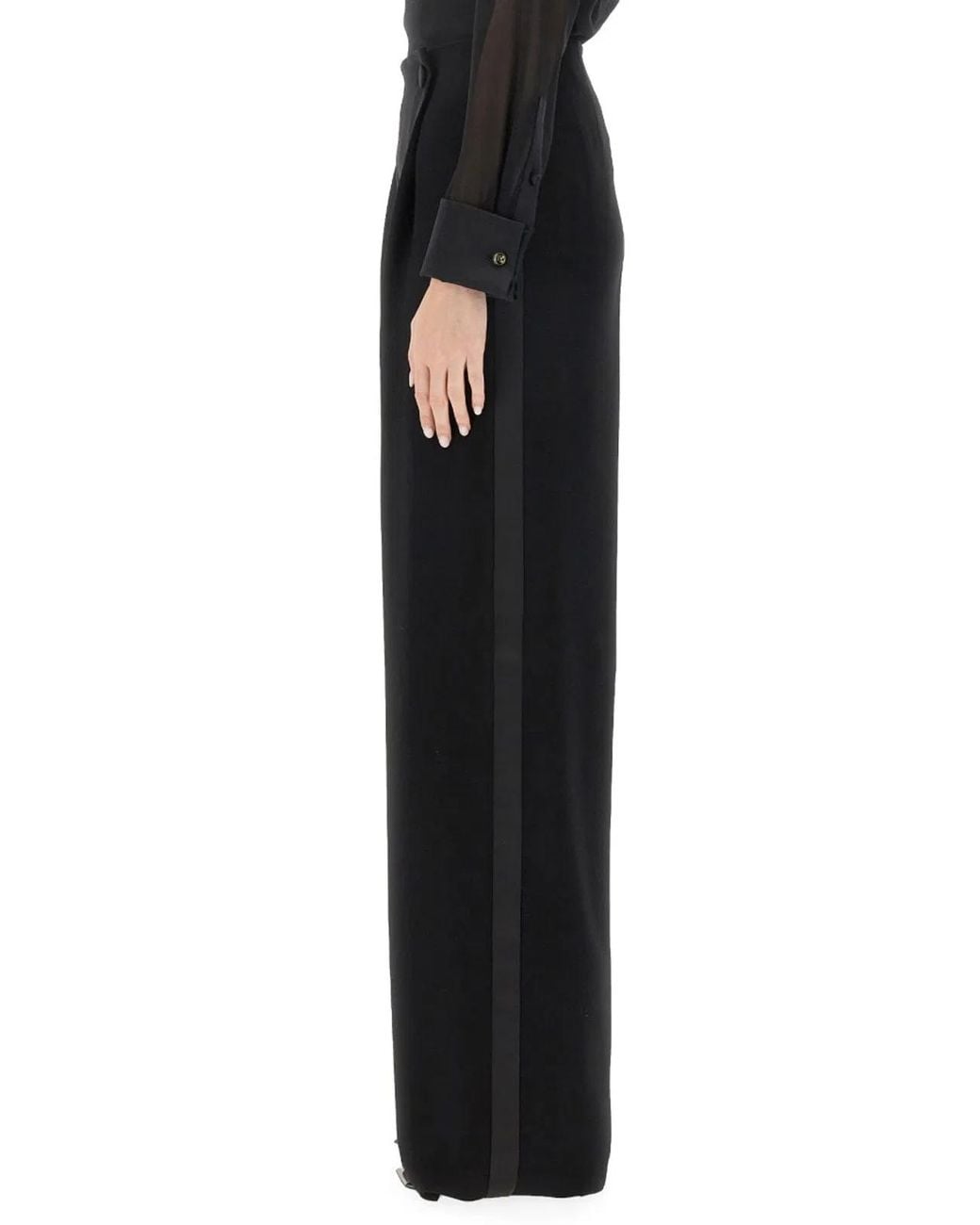 Max Mara Black Regular Pleated Pants
