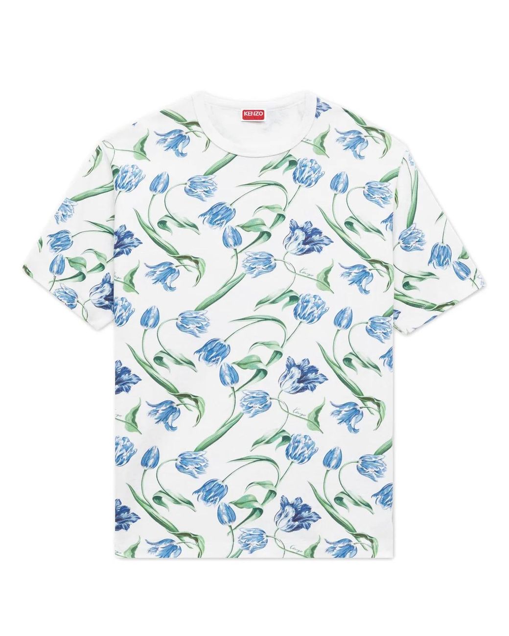KENZO Blue Tulip' Cotton T-Shirt for men