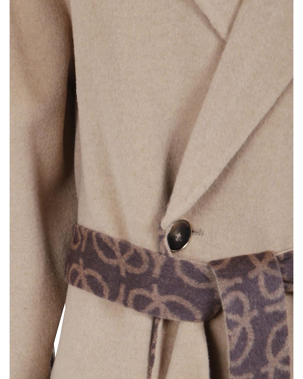 Drole de Monsieur Natural "Monogram" Double Face Long Belted Coat for men