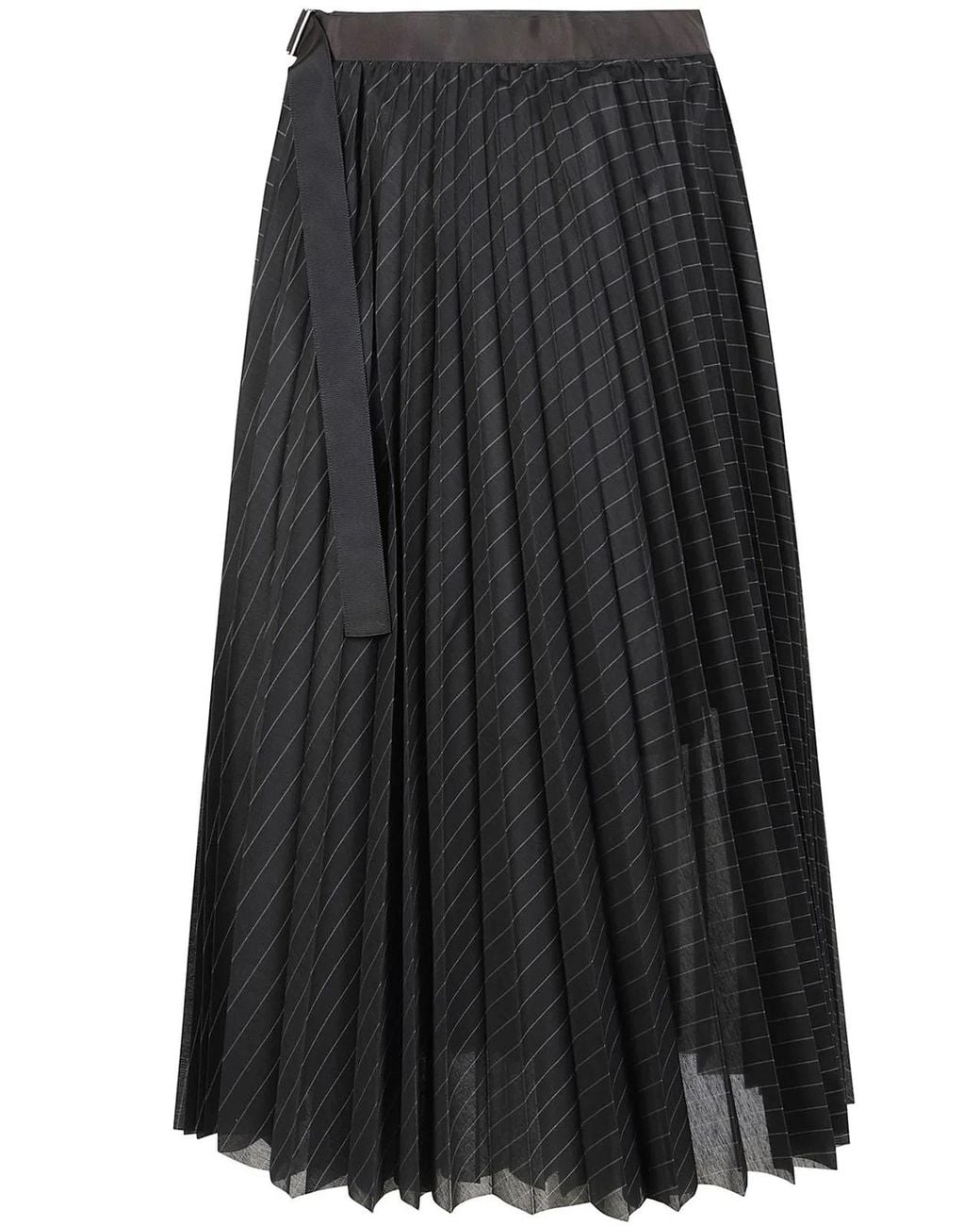 Sacai Black Spun Organza Skirt