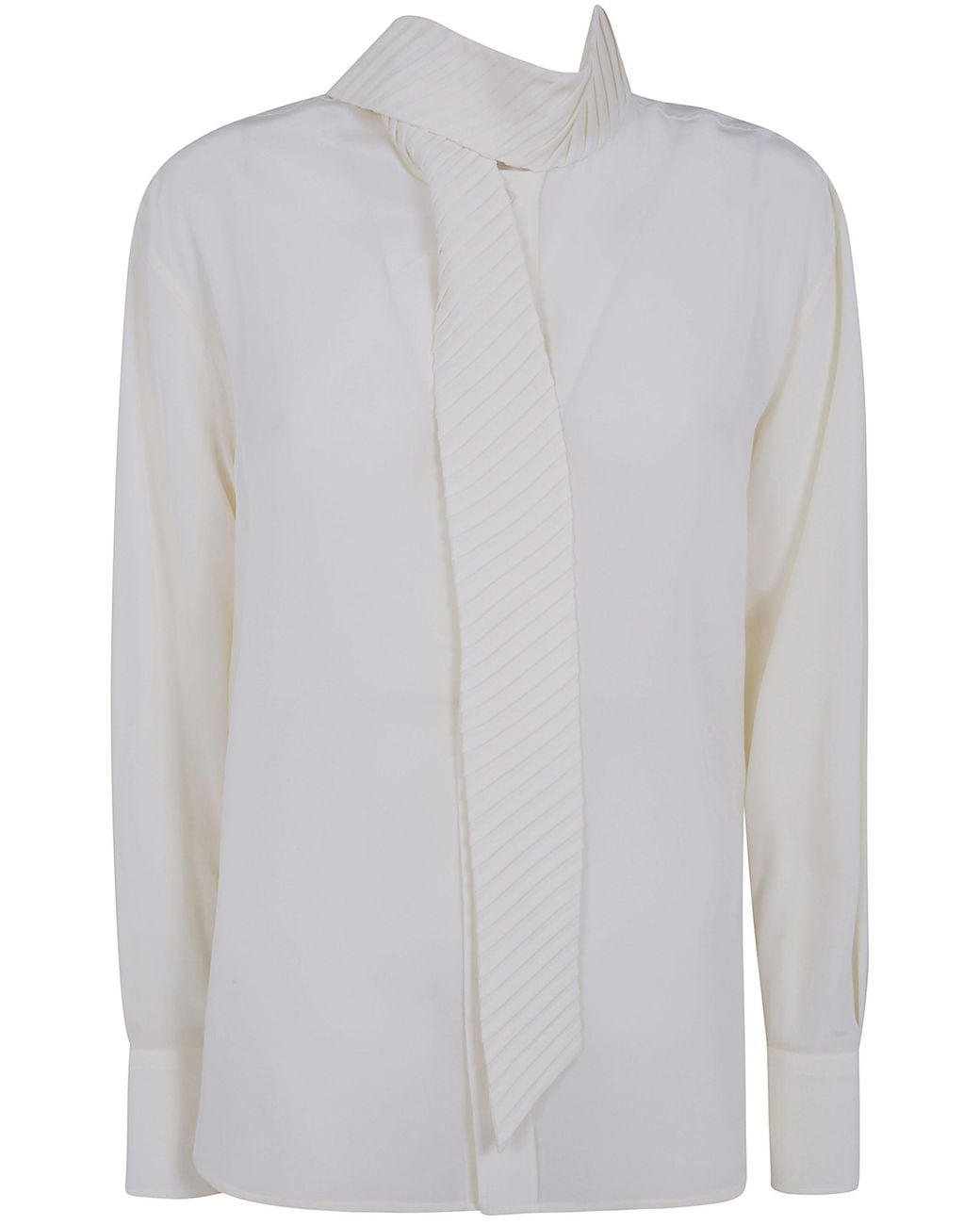 Victoria Beckham White "Scarf" Detail Blouse