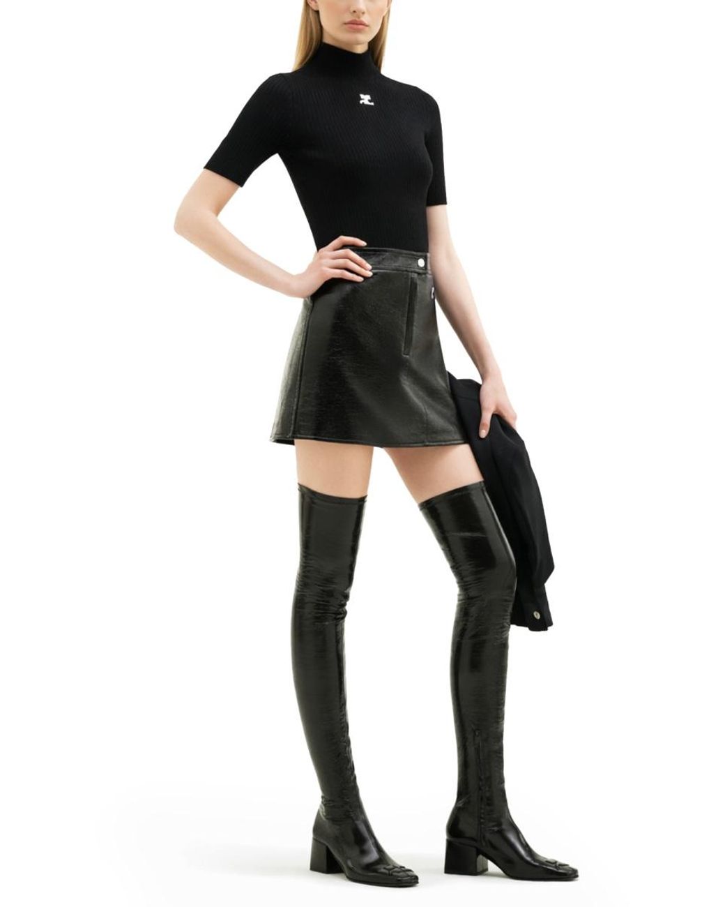 Courreges Black Rib Knit