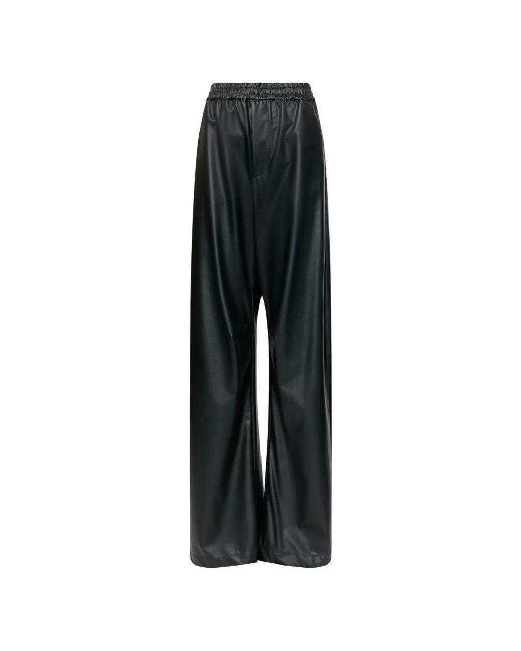 MM6 by Maison Margiela Black Leather Trousers