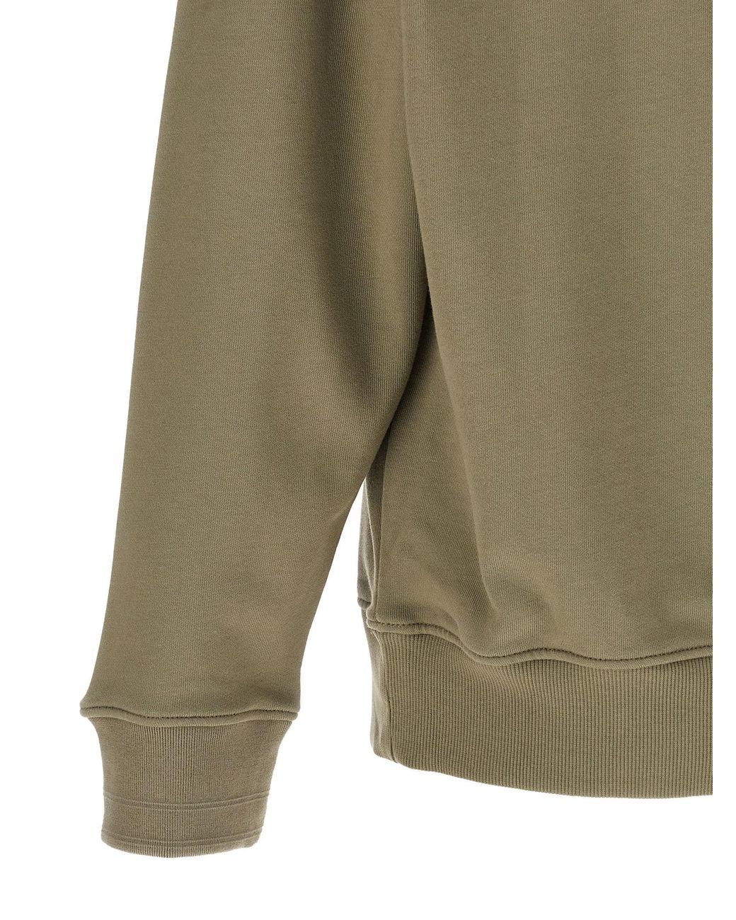C P Company Green Cotton Fleece Sweatshirt for men