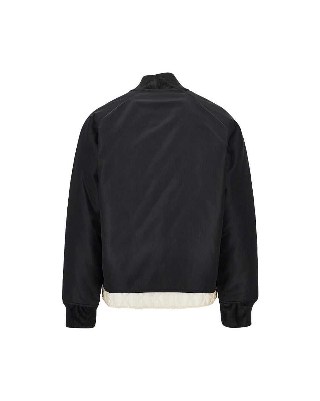 Emporio Armani Black Nylon Bomber Jacket With Logo Embroidery for men