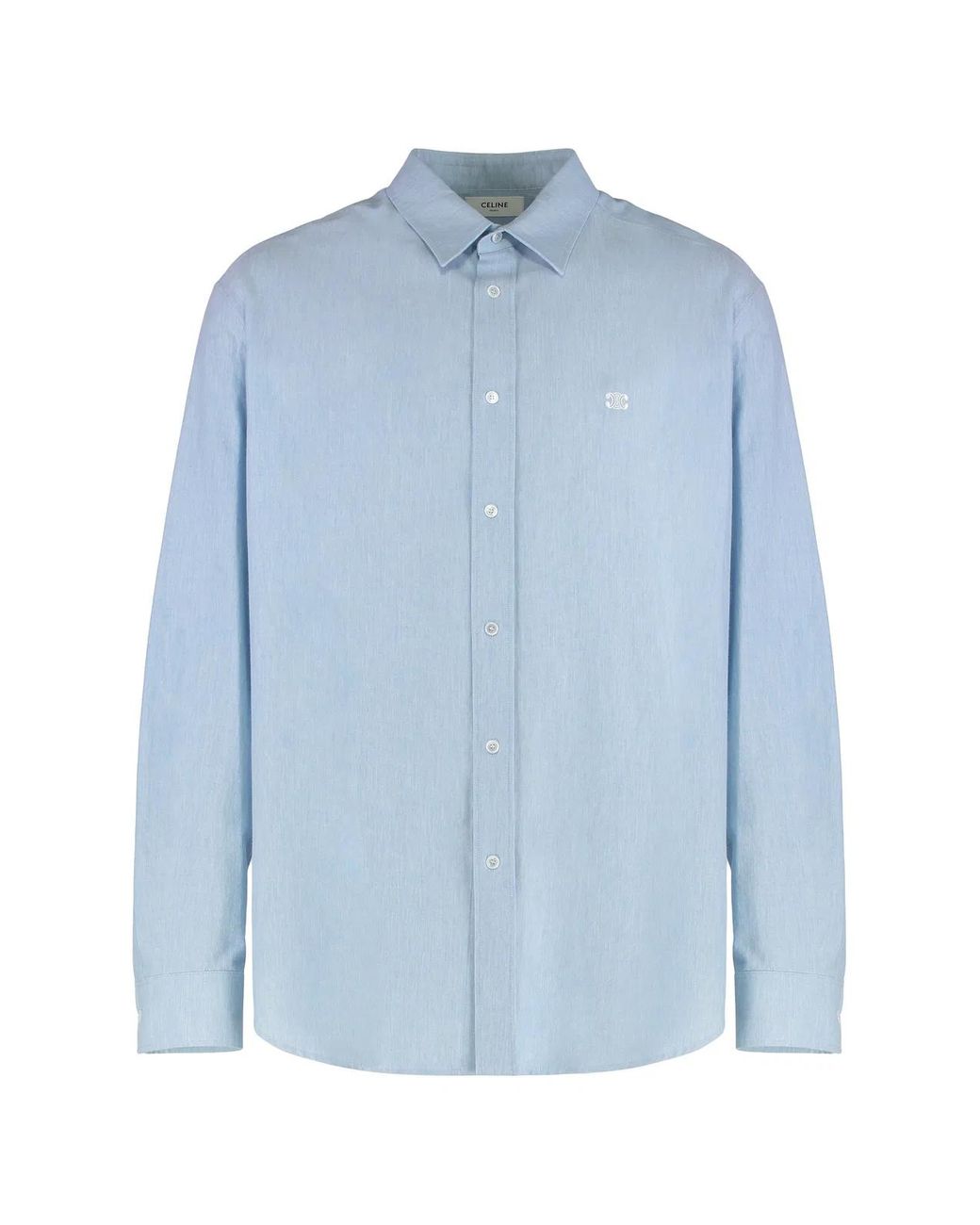 Céline Blue Loose Cotton Chambray Shirt for men