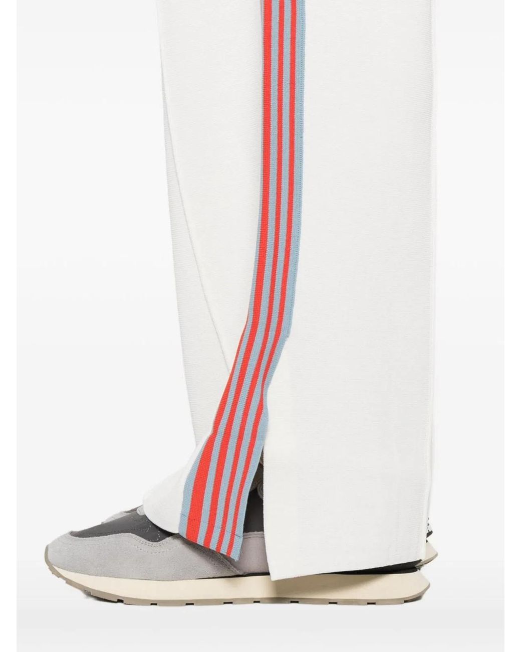 Autry White Logo Embroidered Stripe Trousers
