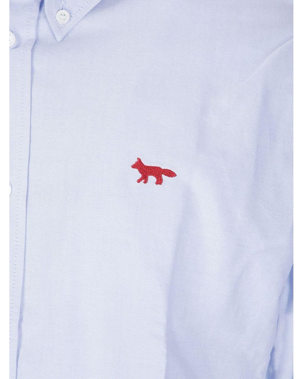 Maison Kitsuné Blue Maison Kitsuné Profile Fox Cotton Shirt for men