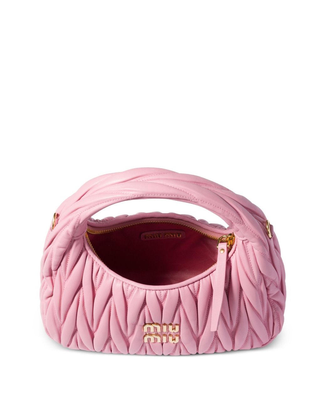 Miu Miu Pink Matelassé Leather Tote Bag