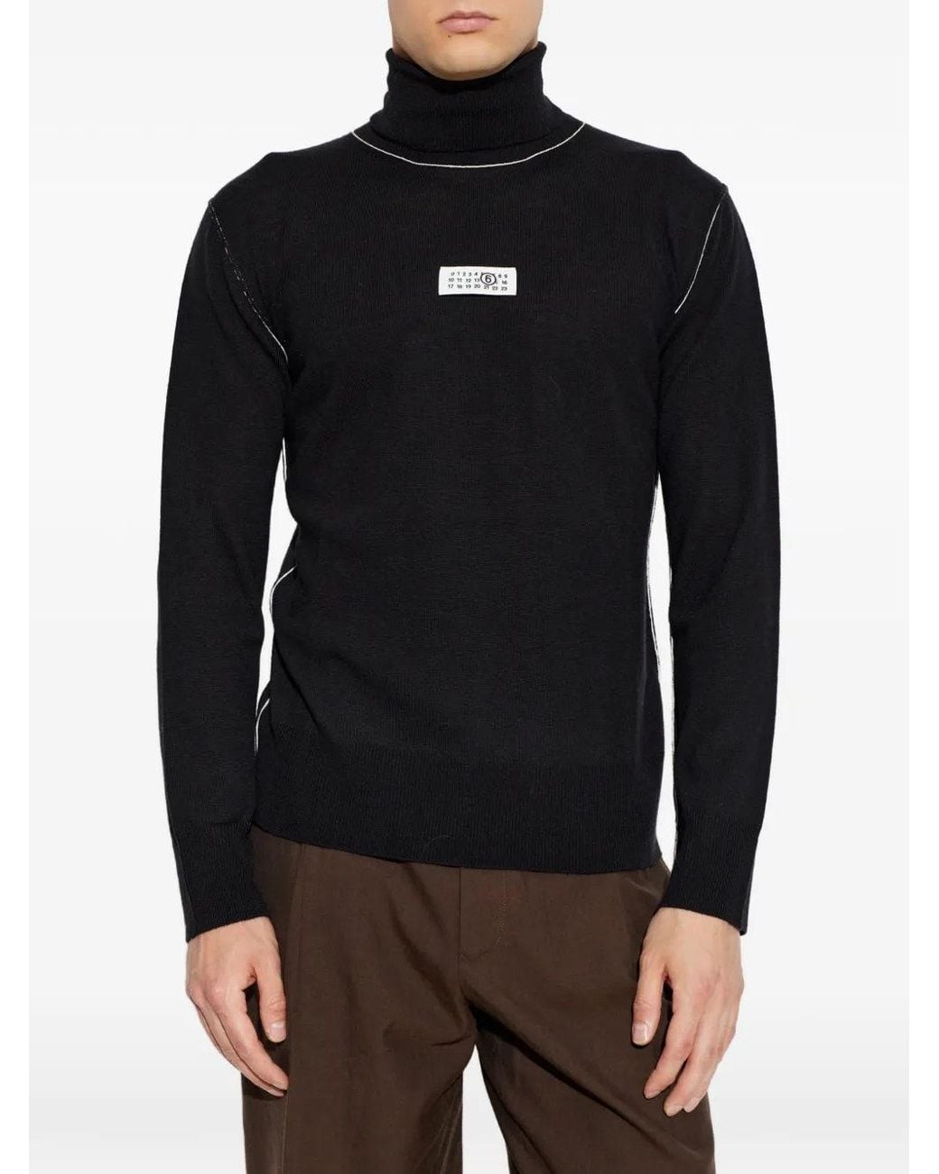 MM6 by Maison Margiela Black Turtelneck Sweater for men