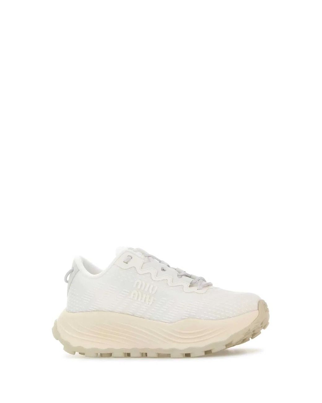 Miu Miu White Fabric Sneakers