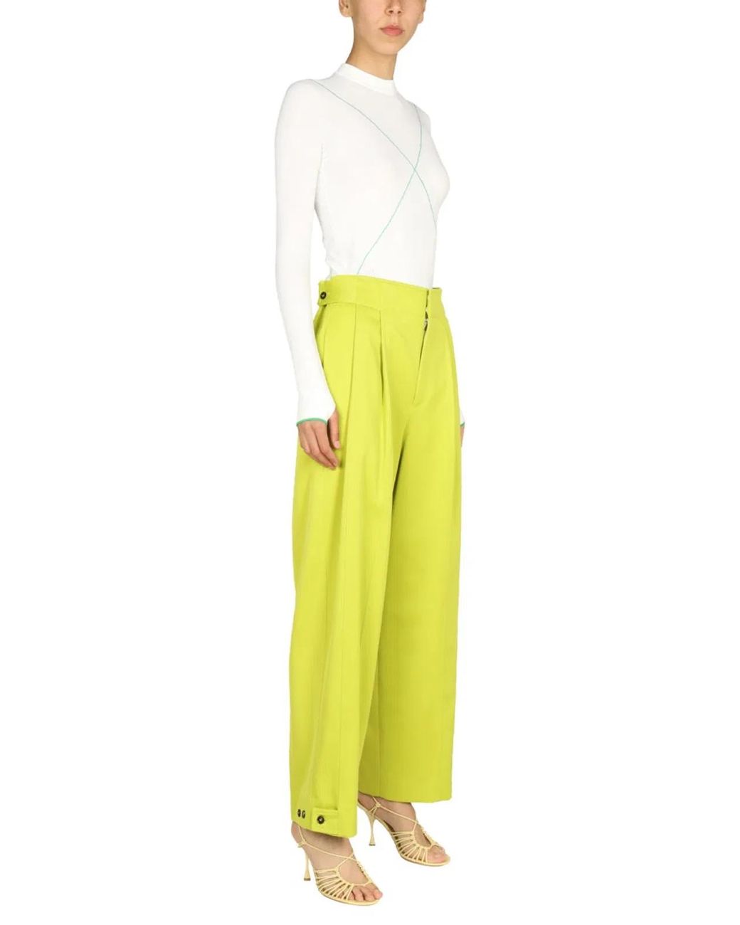 Bottega Veneta White Contrasting Seams Sweater