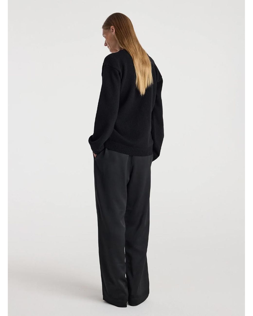 Rohe Black Cardigan Avvolgente Con Spalle Scoperte
