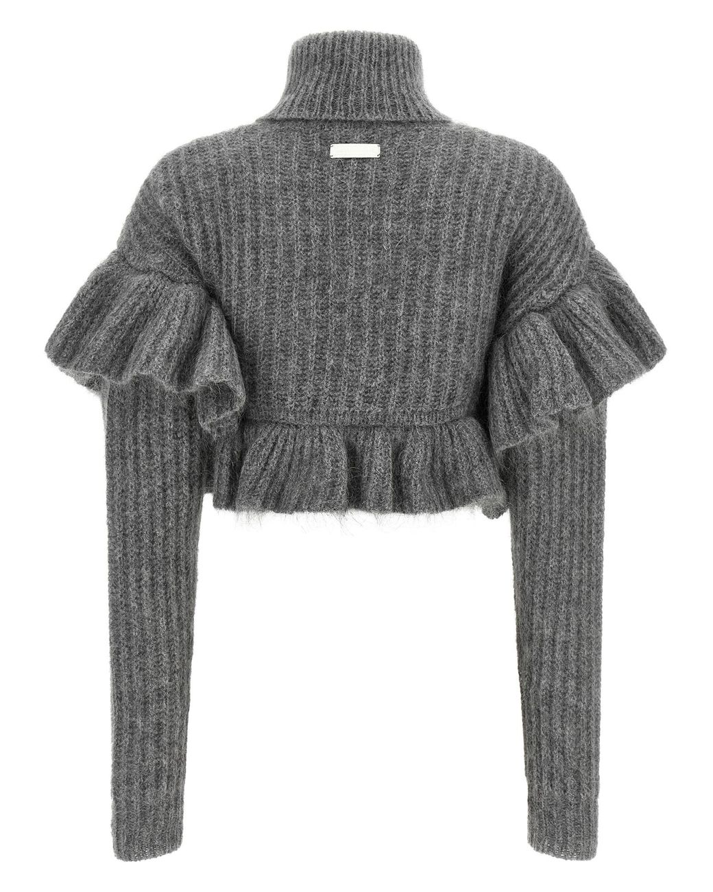 Elisabetta Franchi Gray Ruffle Sweater