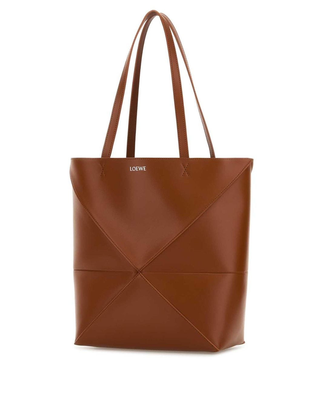 Loewe Brown Caramel Leather Medium Puzzle Fold Shopping Bag
