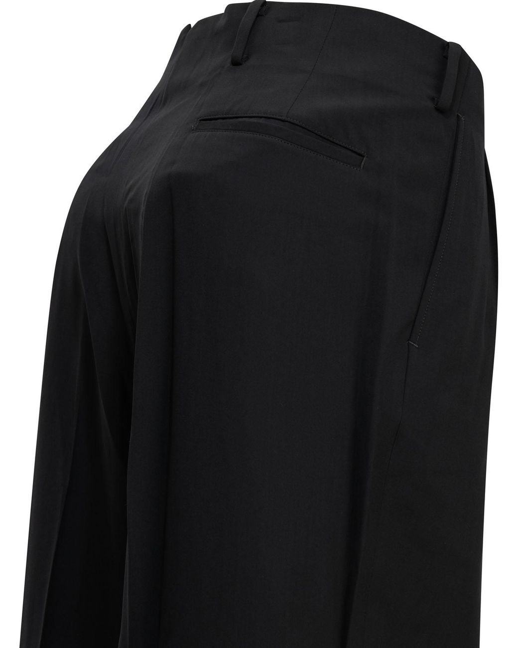 A.PRESSE Black Wool Rayon Tailored Pants for men