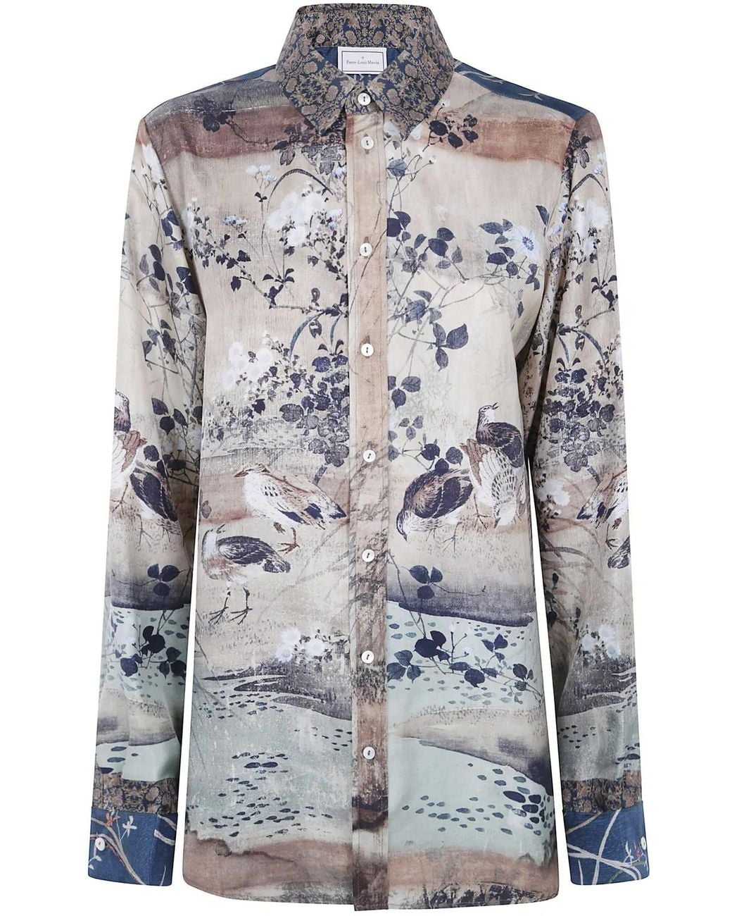 Pierre Louis Mascia Gray "Aloe" Long Sleeves Shirt