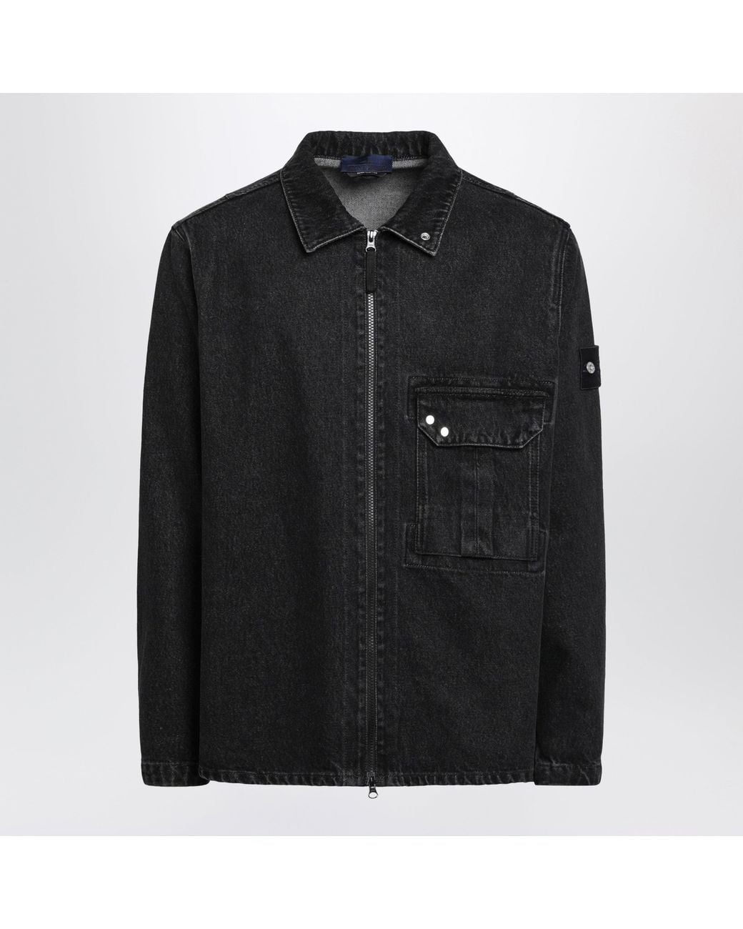 Stone Island Black Denim Shirt Jacket for men