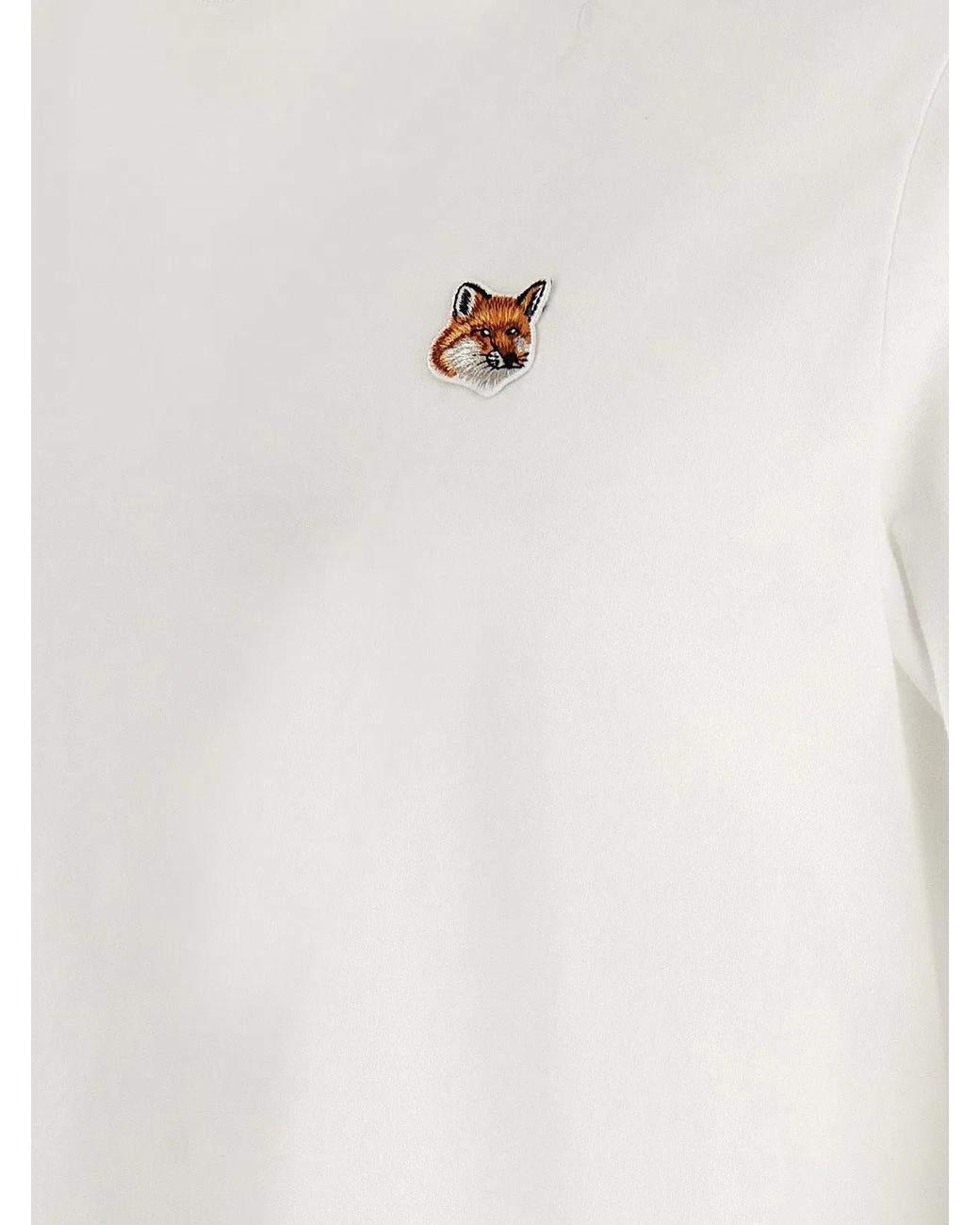 Maison Kitsuné White Classic Cotton Crew Neck T-Shirt For for men