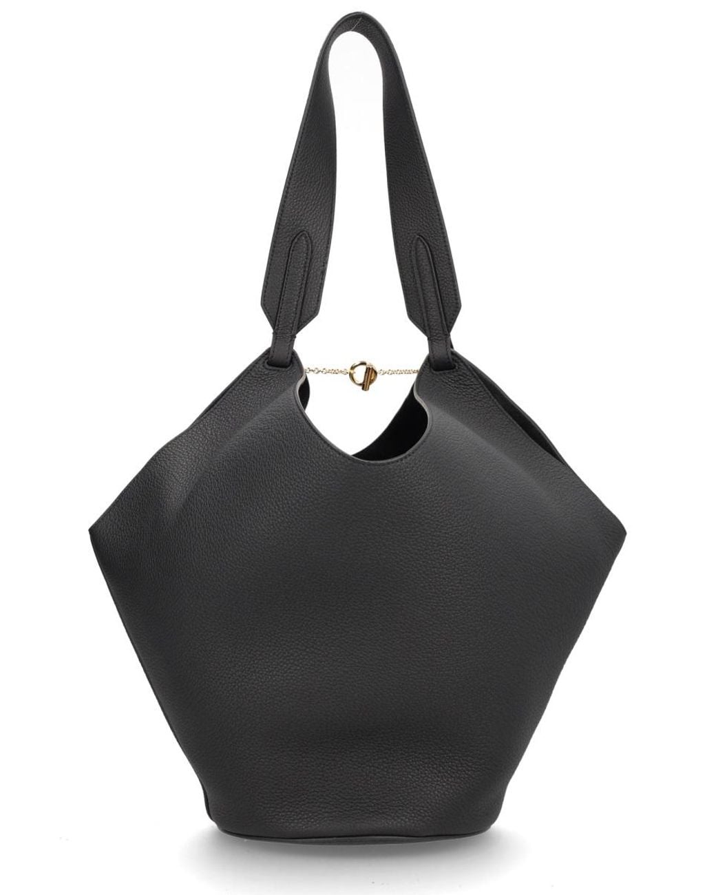 Khaite Black Small Leather Lotus Tote Bag