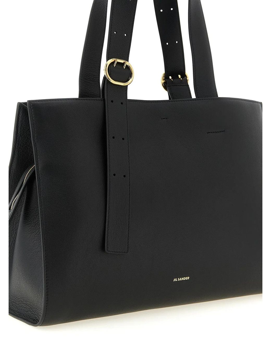 Jil Sander Black Cannoli Tote Bag Leather Handbags
