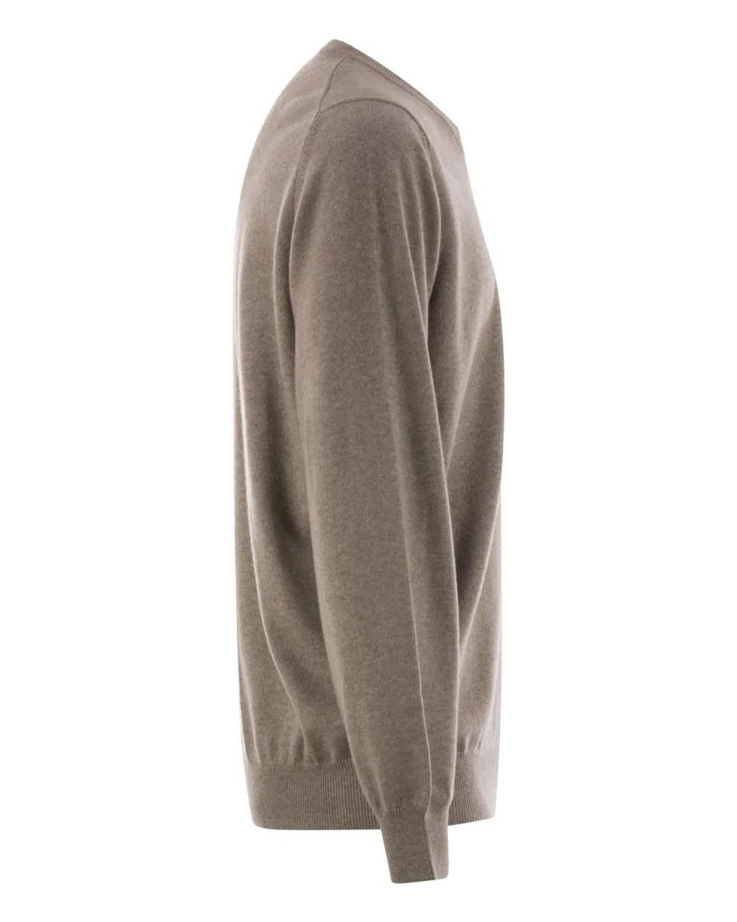 Brunello Cucinelli Brown Pure Cashmere Crew-Neck Sweater for men