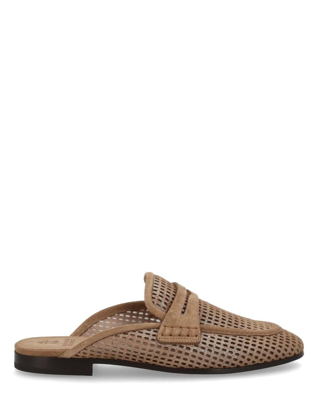 Brunello Cucinelli Brown Mule "Sparkling Net"