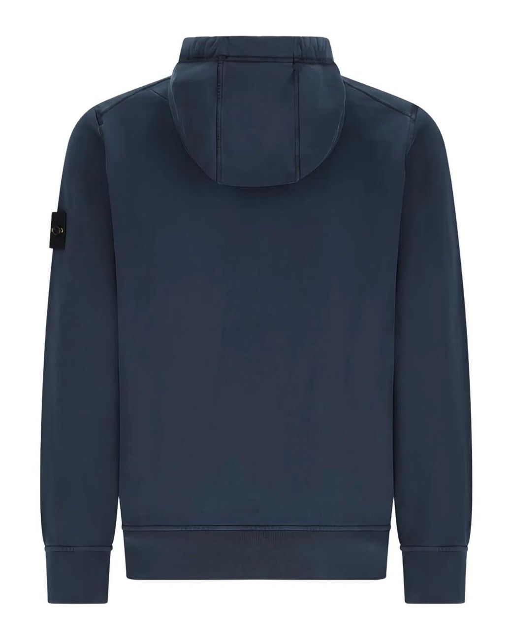 Stone Island Blue Logo Cotton Hoodie for men