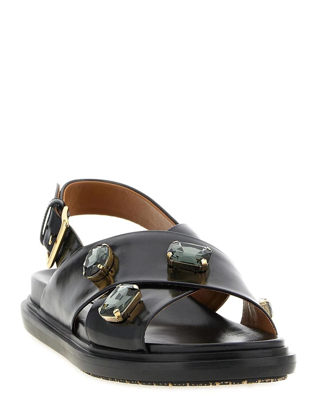 Marni Black Leather Sandals