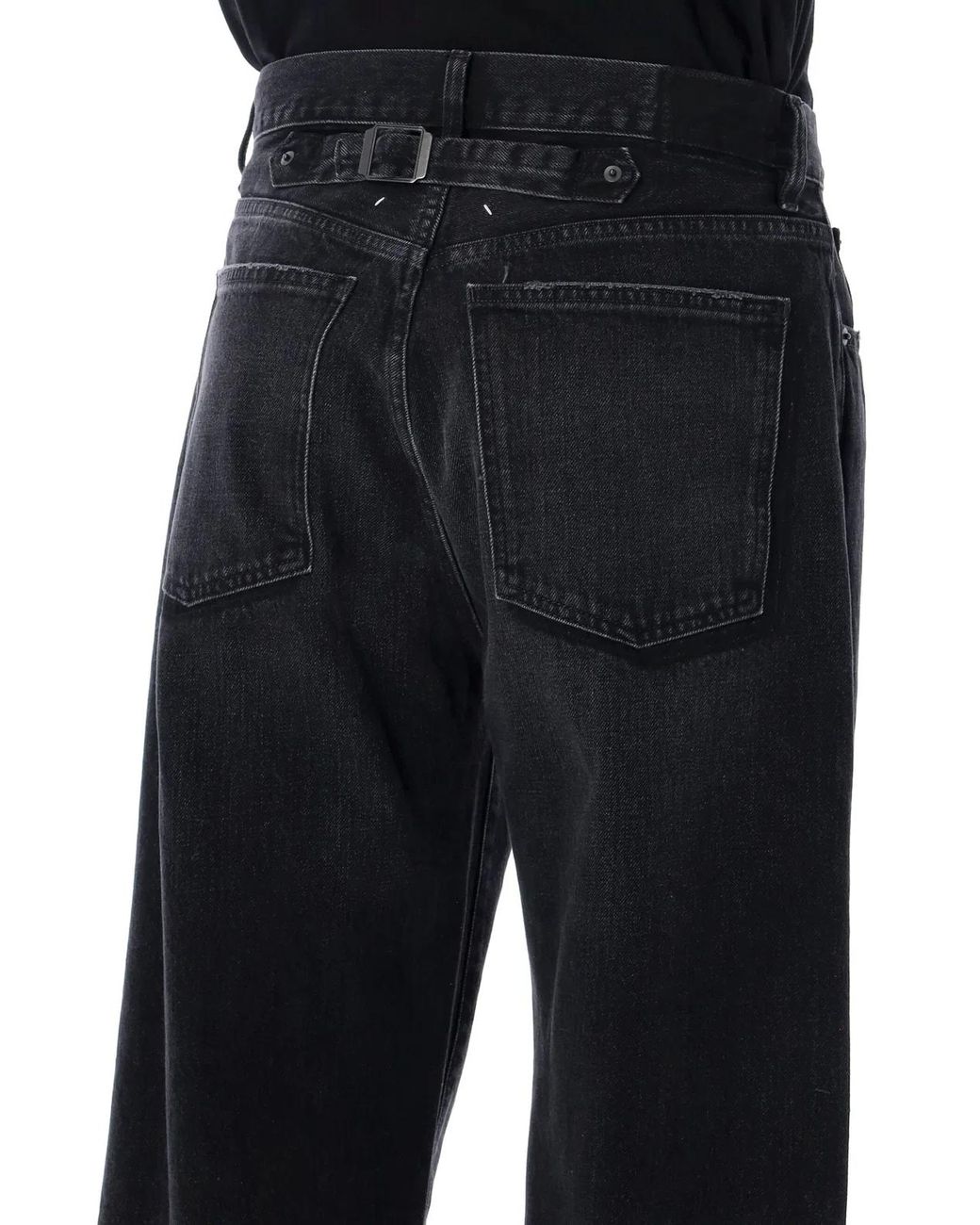 Maison Margiela Black Faded Straight-Leg Denim Jeans for men