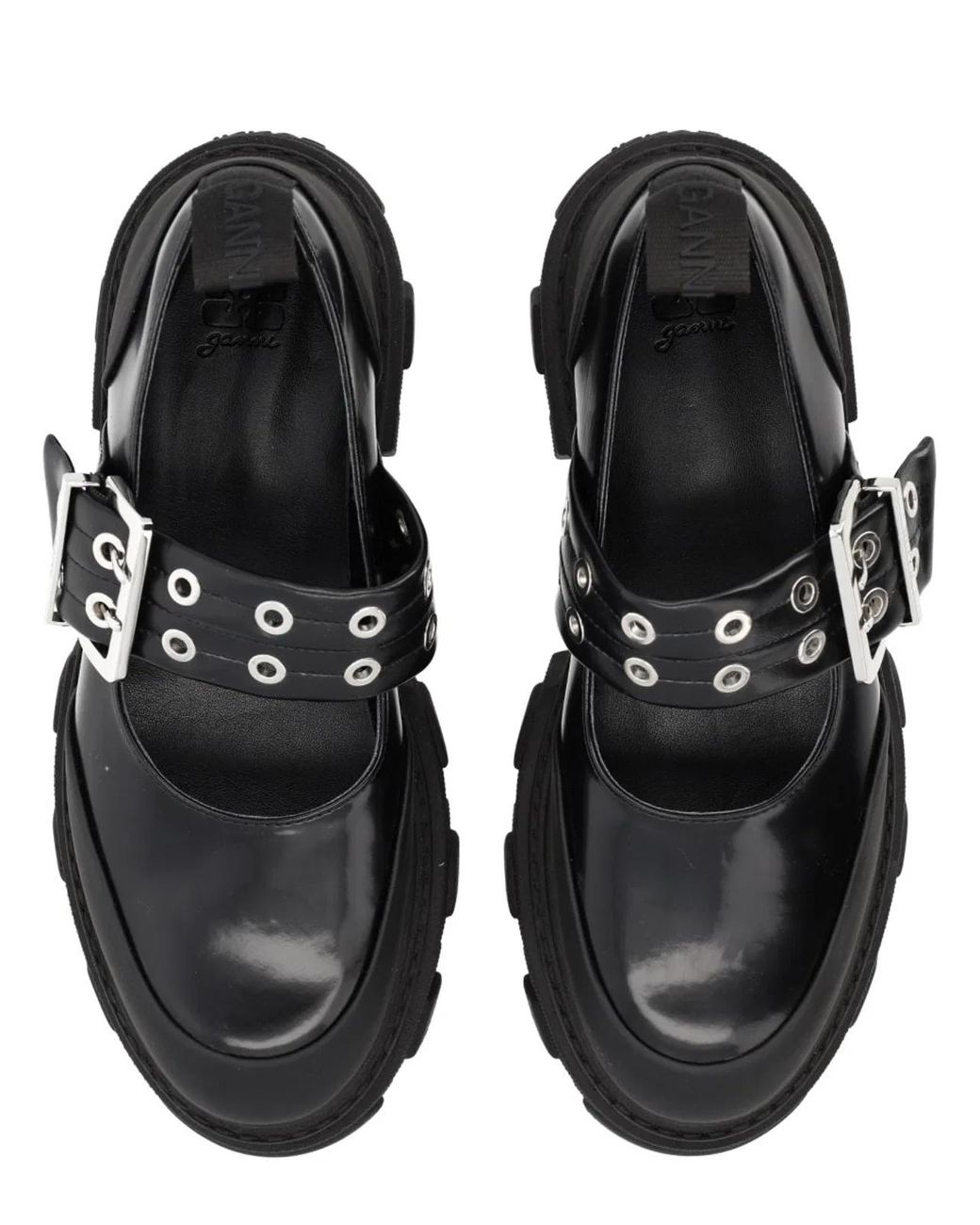 Ganni Black Cleated Ballets