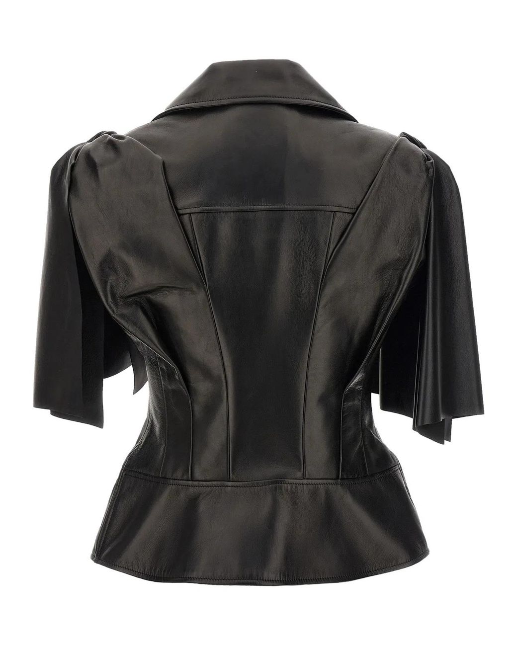 McQueen Black 'Bow Knot' Biker Vest