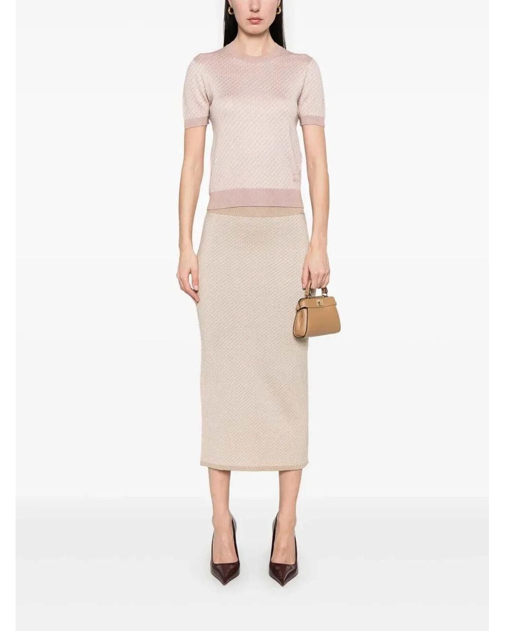 Fendi Natural Micro Ffskirt