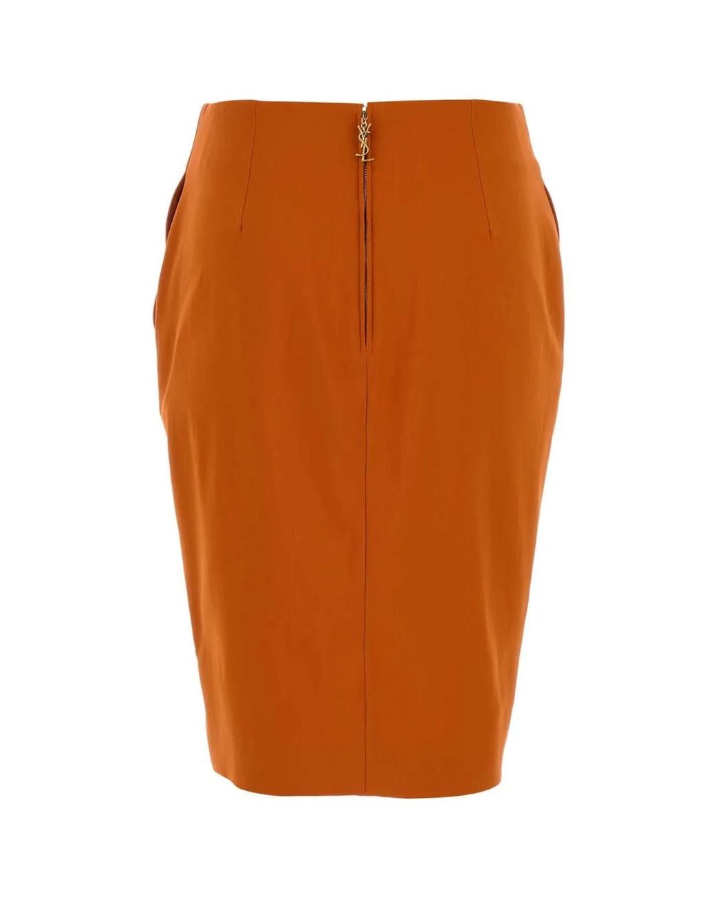 Saint Laurent Orange Stretch Viscose Blend Skirt