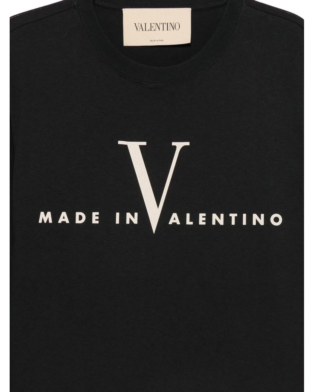 Valentino Black Logo Cotton T-Shirt for men