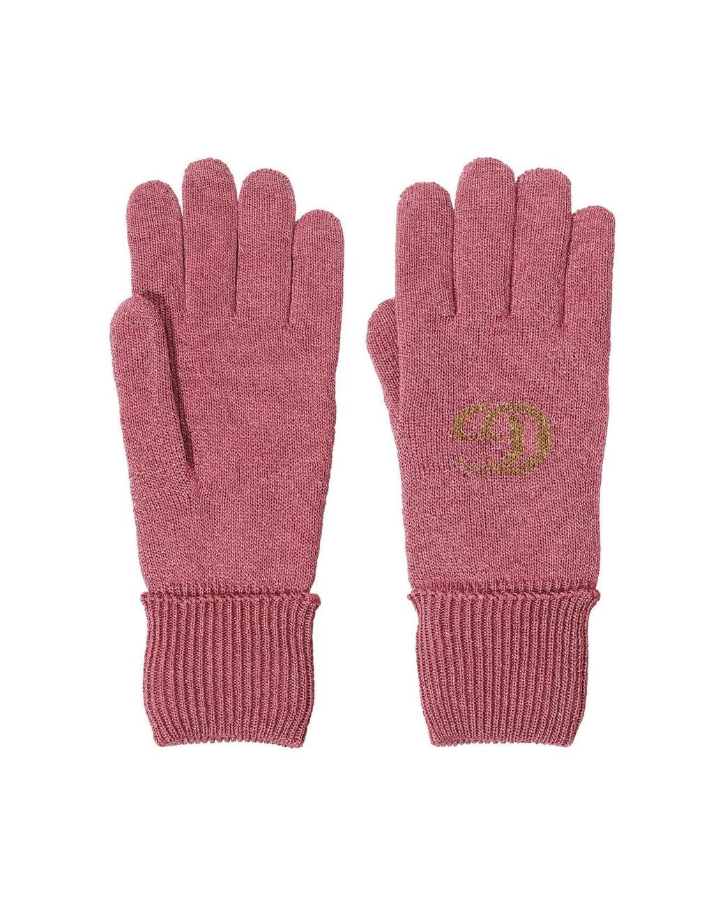 Gucci Pink Gg Monogram Lurex Gloves