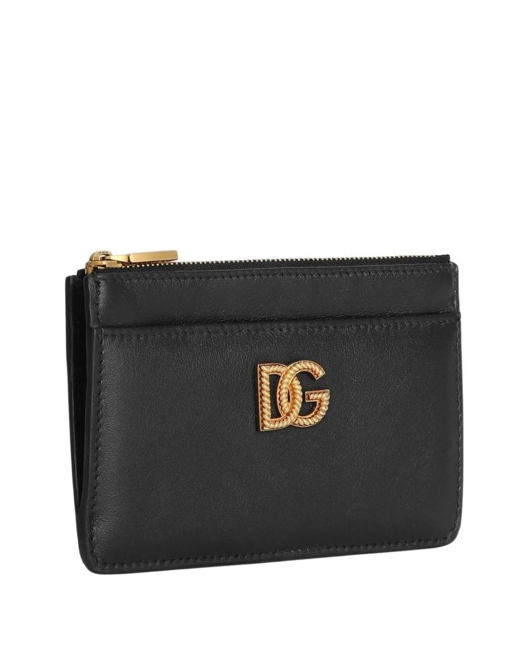 Dolce & Gabbana Black Dolce & Gabbana Calfskin Card Holder With Dg Logo