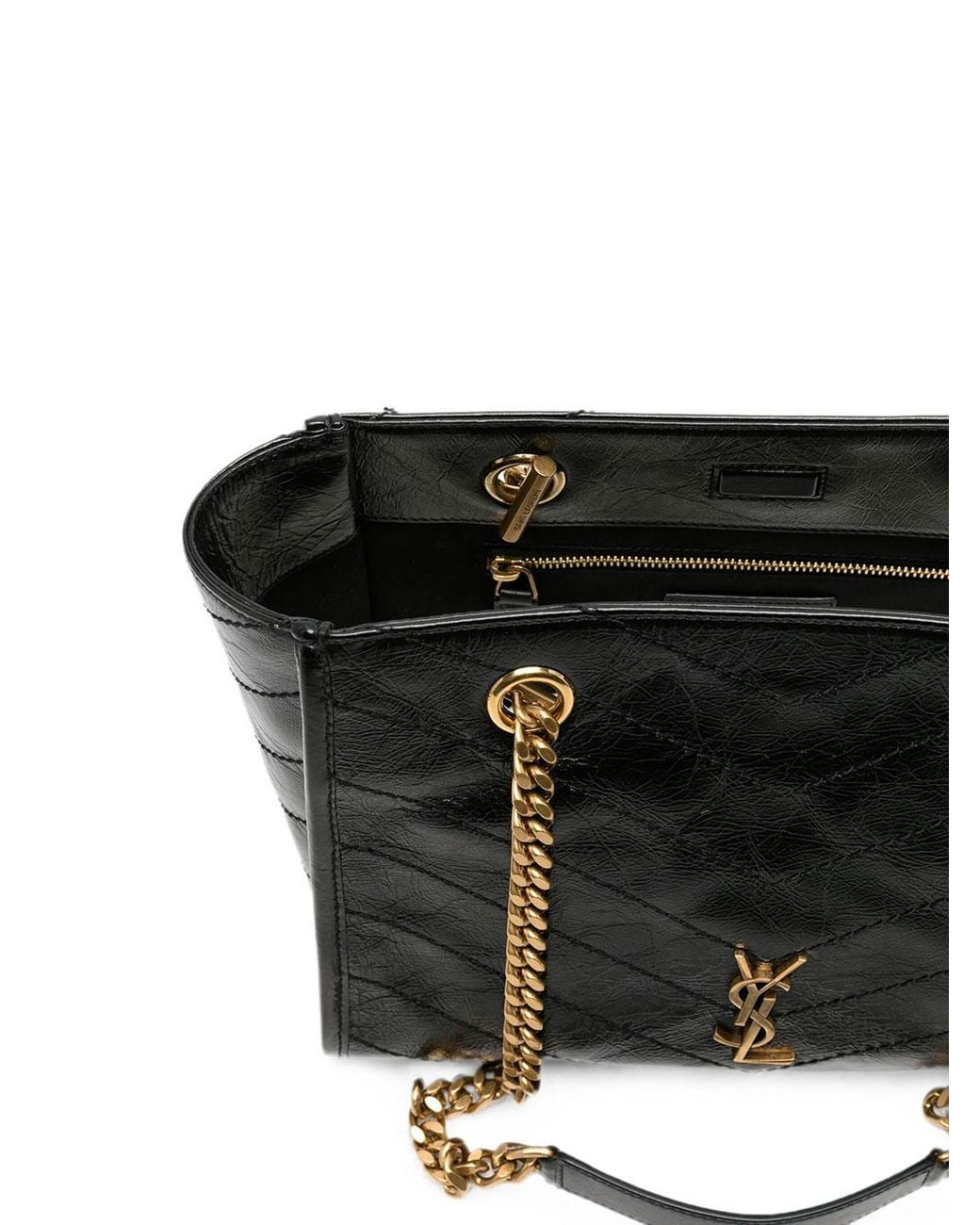 Saint Laurent White Cassandre Quilted Shoulder Bag