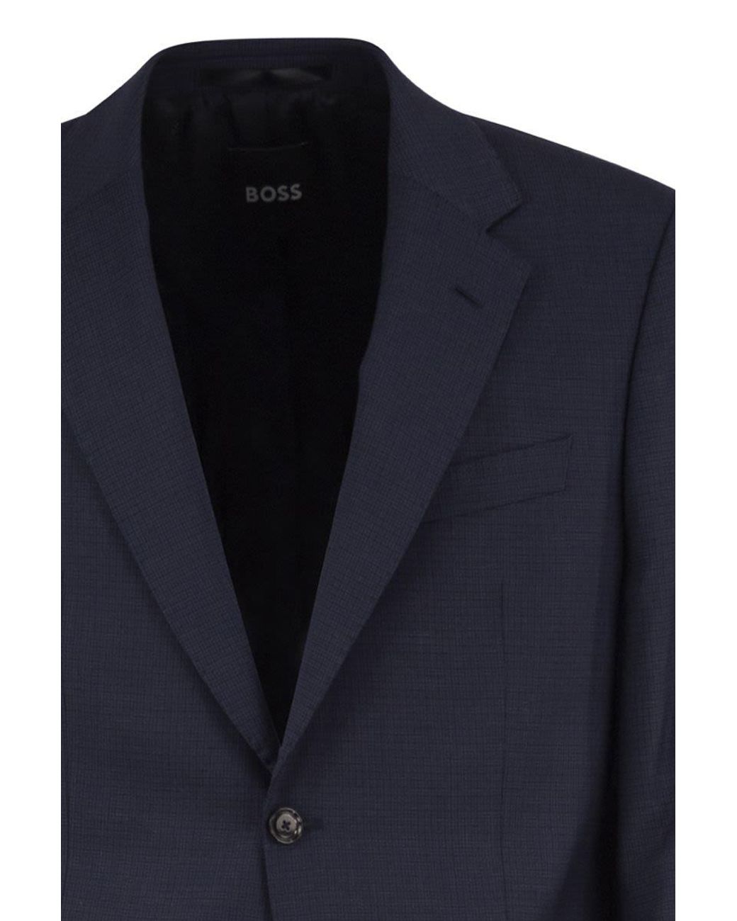Boss Blue Stretch Virgin Wool Suit for men