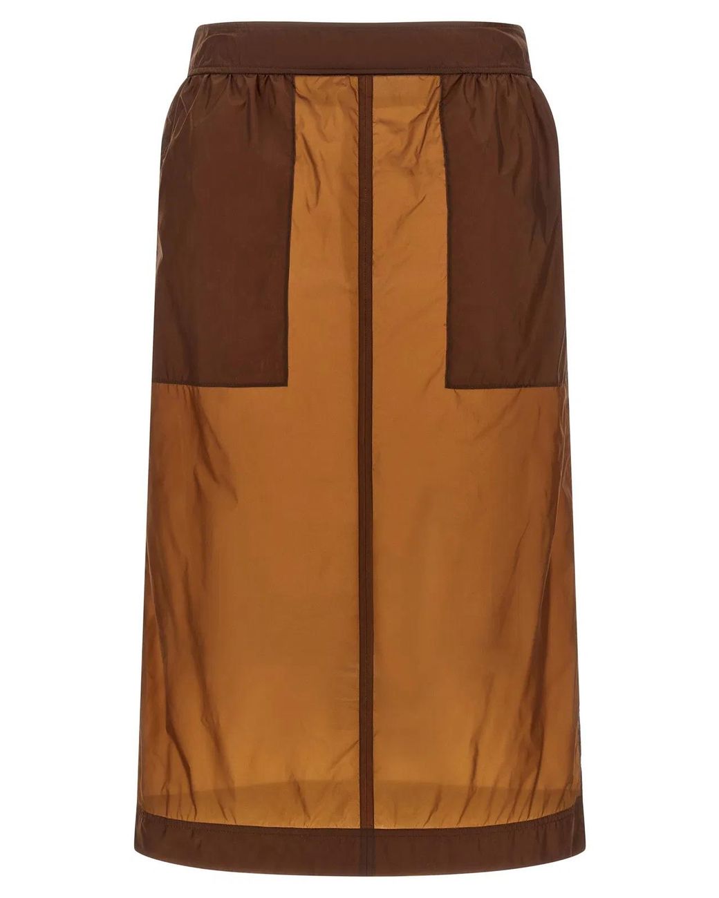 Saint Laurent Brown Nylon Skirt