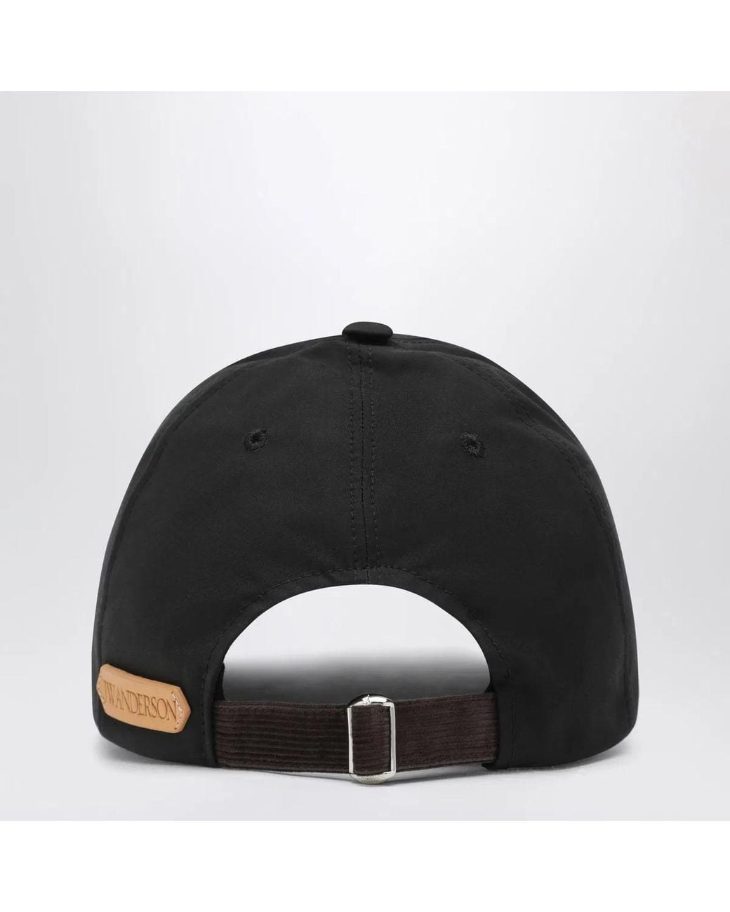 J.W. Anderson Black Waxed Cotton Baseball Cap for men